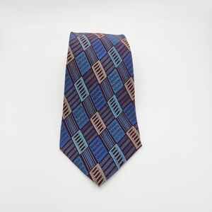 vintage Missoni blue and burgundy geometric tie with small flaw